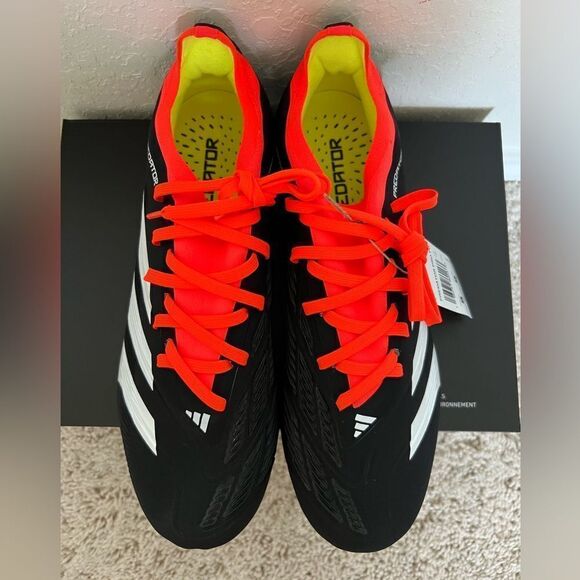 Adidas Predator 24 Pro FG Soccer Cleats Black Solar Red